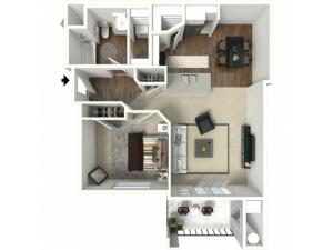 1 bedroom 1 bathroom Avana floor plan