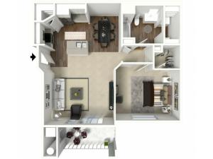 1 bedroom 1 bathroom Arundel Premier floor plan