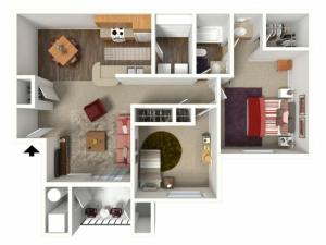 2 bed/1 bath