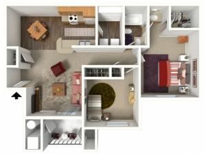 2 bed/1 bath