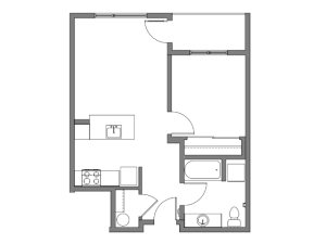 1 BR Floor plan