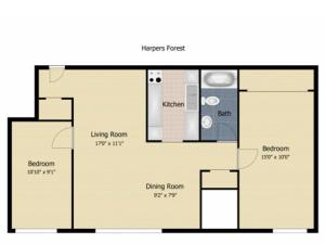 2 Bedroom Roommate Style