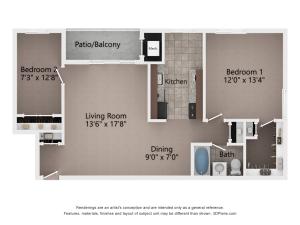2 bedroom 1 bath