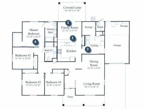 4 Bedroom Floor Plan | hickam housing floor plans | Hickam Communities