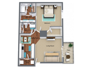 1 Bed - 1.5 Bath - 930 sq. ft.