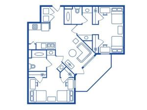 2 Bedroom, 2 Bath (DBL OCC)