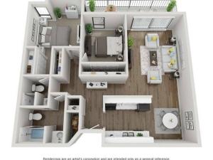 Two Bedroom Two Bath Floorplan