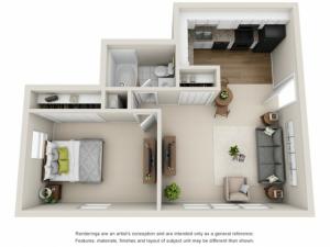 Floor Plan 3 | Apartments for Rent in Mount Prospect | The Residences at 1550