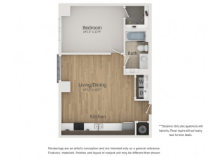 Cineplex Floor Plan | 1 Bedroom with 1 Bath | 685 Square Feet | The Melrose | Apartment Homes