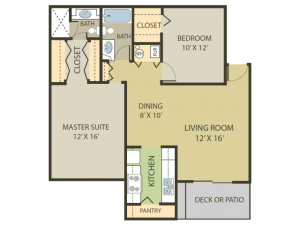 Somerset Floor Plan | 2 Bedroom with 2 Bath | 998 Square Feet | Fox Point in Old Farm | Apartment Homes