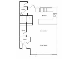 C4 Townhome Floor Plan 2 | 3 Bedroom with 2 Bath | 1365 Square Feet | Scott Mountain | Apartment Homes