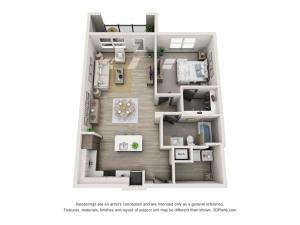 Madeira - A2 Floor Plan | 1 with 1 Bath | 845 Square Feet | Harbour at Westshore | Apartment Homes