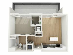 A3 One Bedroom Floor Plan | 2501 Beacon Hill | Kansas City, MO Apartments