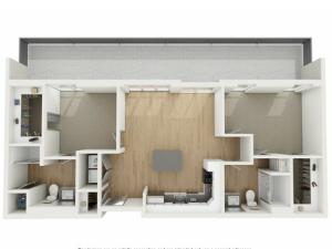 B3 Two Bedroom Floor Plan | 2501 Beacon Hill | Kansas City, MO Apartments