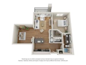 One Bedroom Flex w/Den - B3