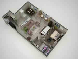 1 Bedroom Floor Plan | Apartments In Baltimore MD | Metro Pointe