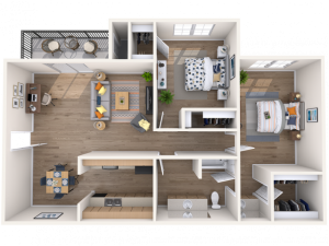 2 bedroom, 1 bathroom apartment home