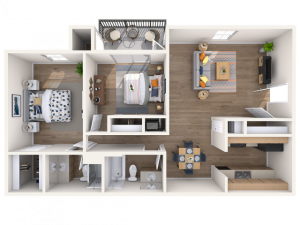 2 bedroom, 2 bathroom apartment home