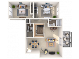 2 bedroom, 1.5 bathroom apartment home