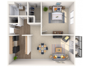 1 bedroom, 1 bathroom apartment home