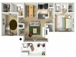 2 Bed, 2 Bath