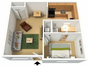1 Bedroom, 1 Bath