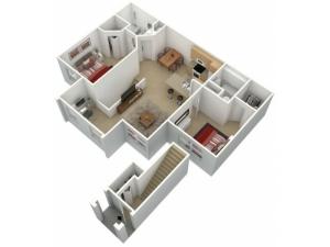 Hibiscus with Sunroom - Two Bedroom, One Bath, 2nd Floor