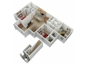 Magnolia with Sunroom - Three Bedroom, Two Bath, 2nd Floor