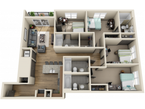 4X4D6 | 4 bed 4 bath | from 812 square feet