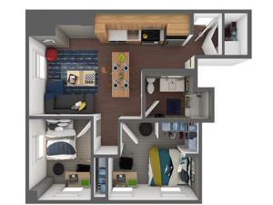 2x1 | 2 bed 1 bath | from 682 square feet