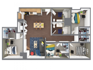 4x2 | 4 bed 2 bath | from 1059 square feet