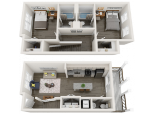 TH-B5 | 2 bed 3 bath | from 990 square feet