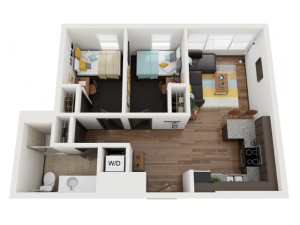 2 Bedroom 1 Bathroom Option A