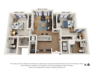 2 Bedroom 2 Bathroom C