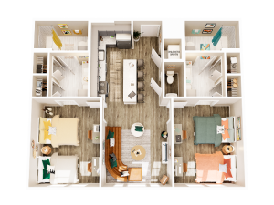 2 Bedroom 2.5 Bathroom B2 Double Occupancy
