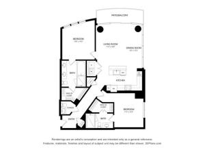 B1 2 bed 2.5 bath -1336Square Feet