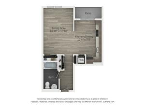 A2 |Studio | 539 sq. ft.