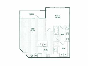 A4b | 1 bed 1 bath | 840 sq ft