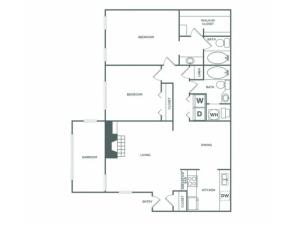 Athens Classic | 2 bed 2 bath | 1300 sq ft
