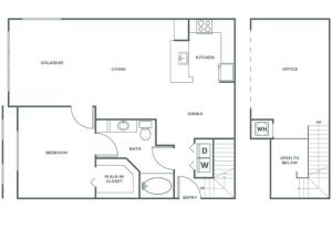One Bedroom One Bath (1173 SF)