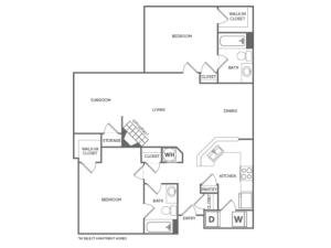 B2 Premium | 2 bed 2 bath | from 1,218 square feet