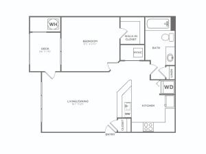 A1-RP | 1 bed 1 bath | 610 sq ft