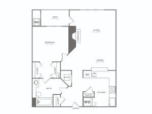 A2-F | 1 bed 1 bath | 755 sq ft