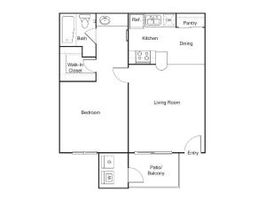 A2 | 1 bed 1 bath | 552 sq ft