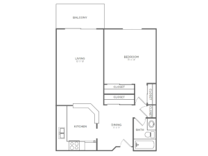 1 Bedroom 1 Bathroom A1 | 767 Sq Ft