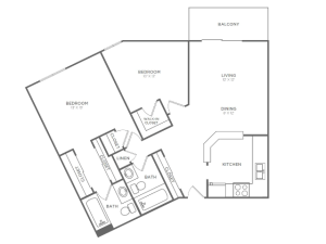 2 Bedroom 2 Bathroom B6 | from 1044 sq ft