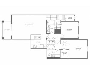 Lantana Two Bedroom Two Bath (1176 SF)
