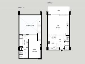 The Waterloo - Loft | 1 bed 2 bath | from 1055 square feet