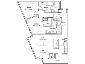 The Cuban Tower | 2 bed 2 bath | from 1238 square feet