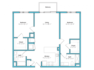 o-2b | 2 bed 2 bath | from 1040 square feet